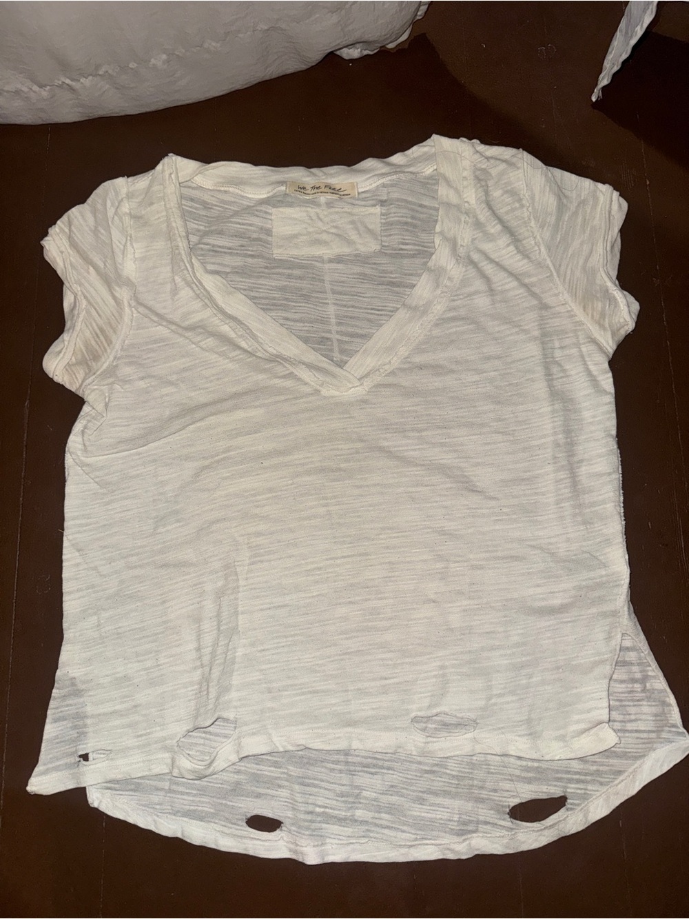 Free People Distressed V-Neck